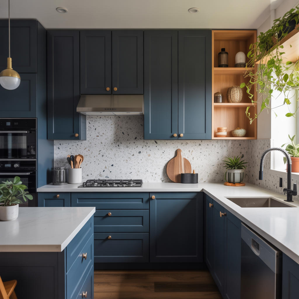 modern navy kitchen cabinet ideas
