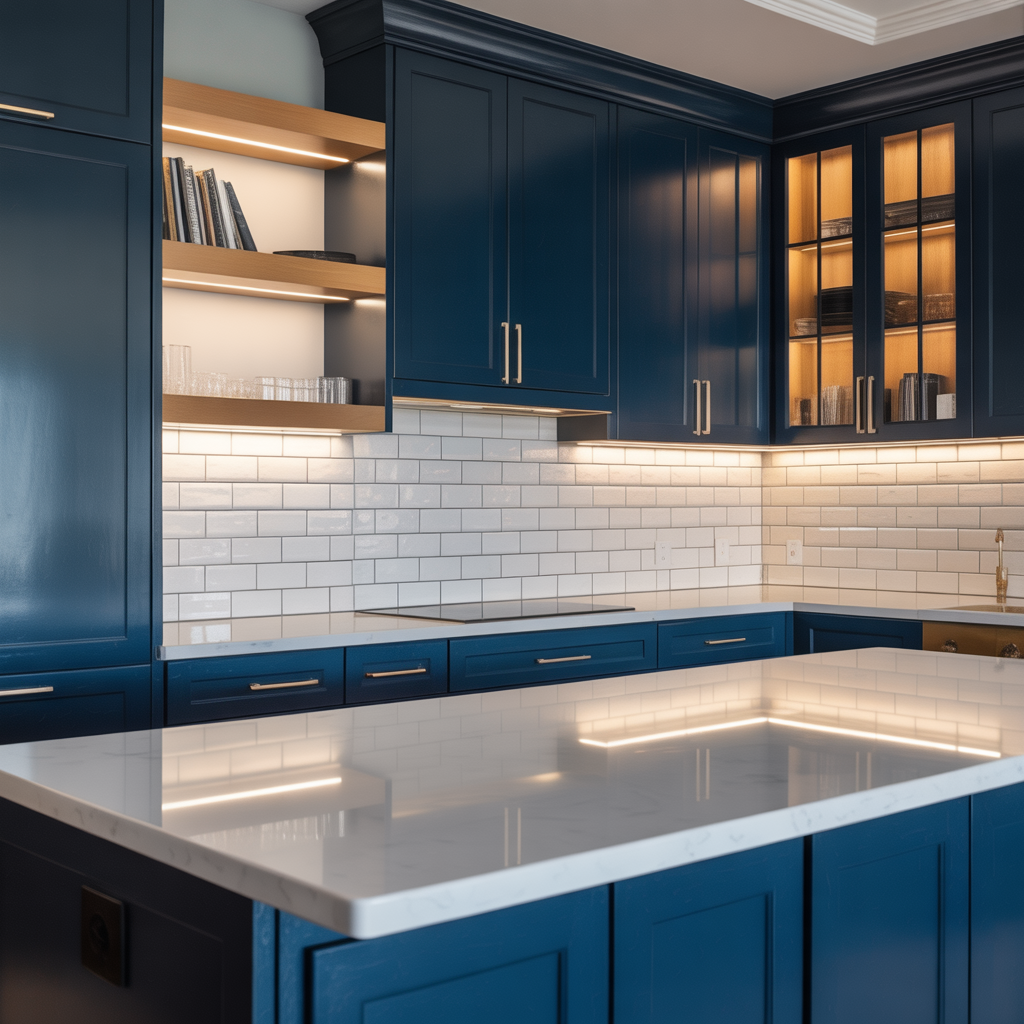 modern navy kitchen cabinet ideas