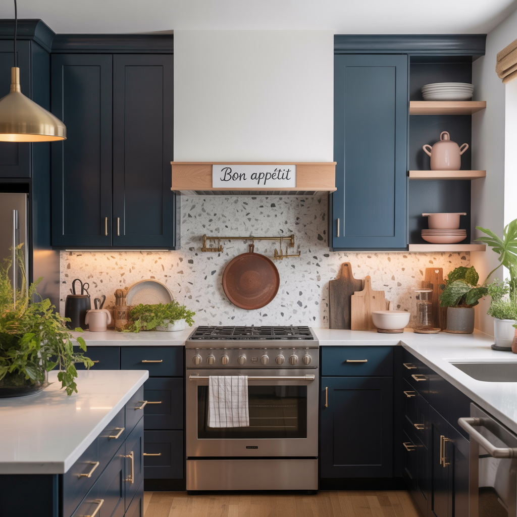 modern navy kitchen cabinet ideas