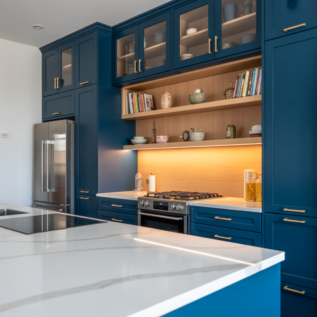 modern navy kitchen cabinet ideas
