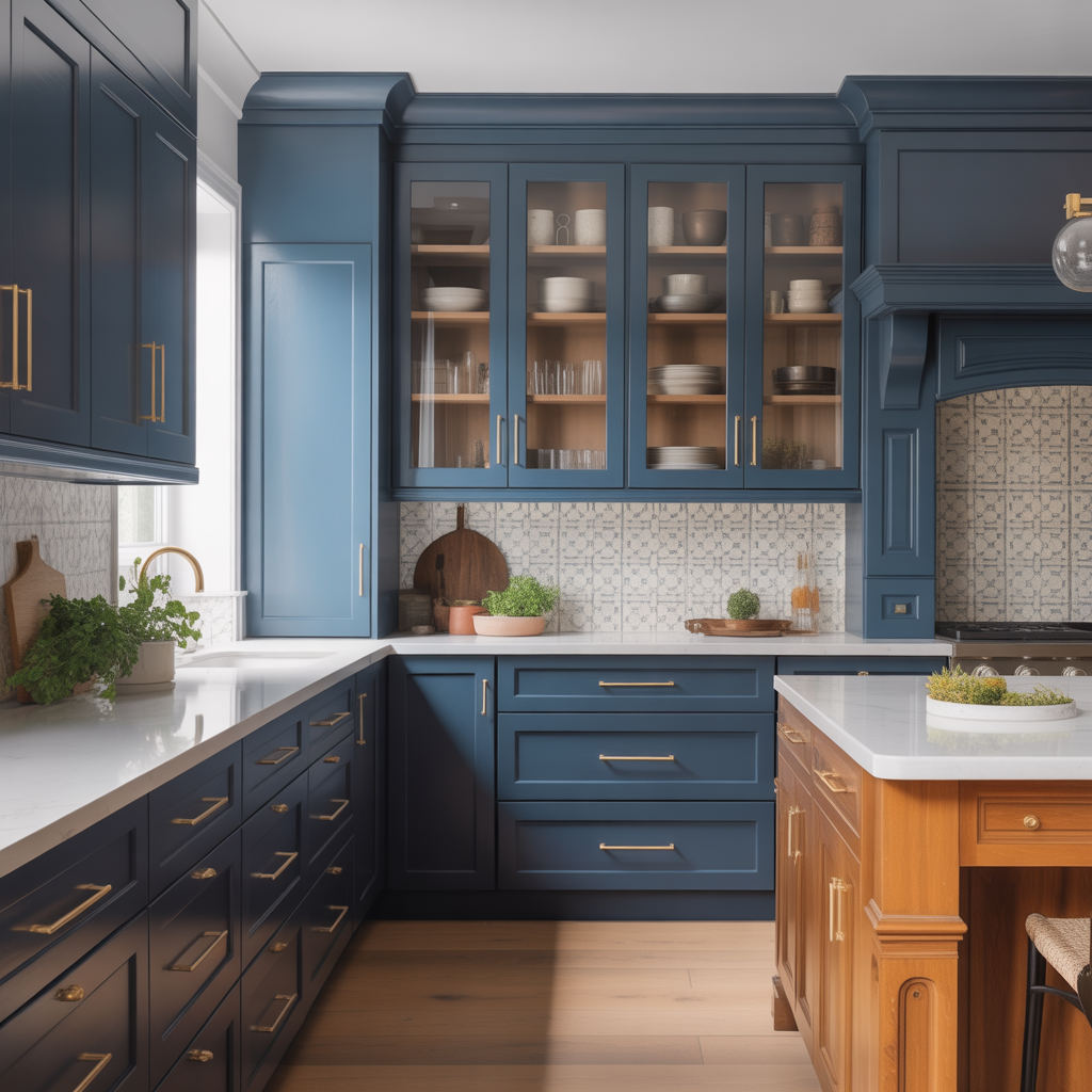 modern navy kitchen cabinet ideas