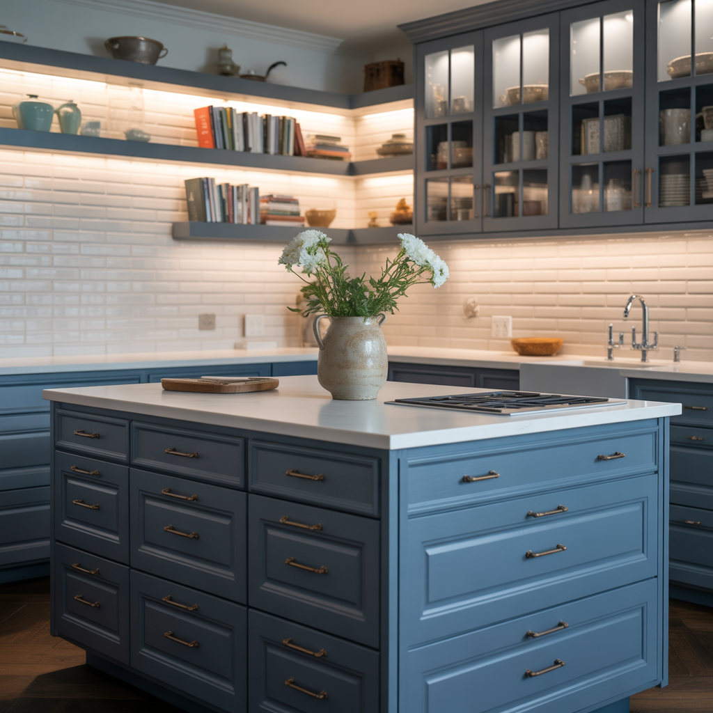 modern navy kitchen cabinet ideas