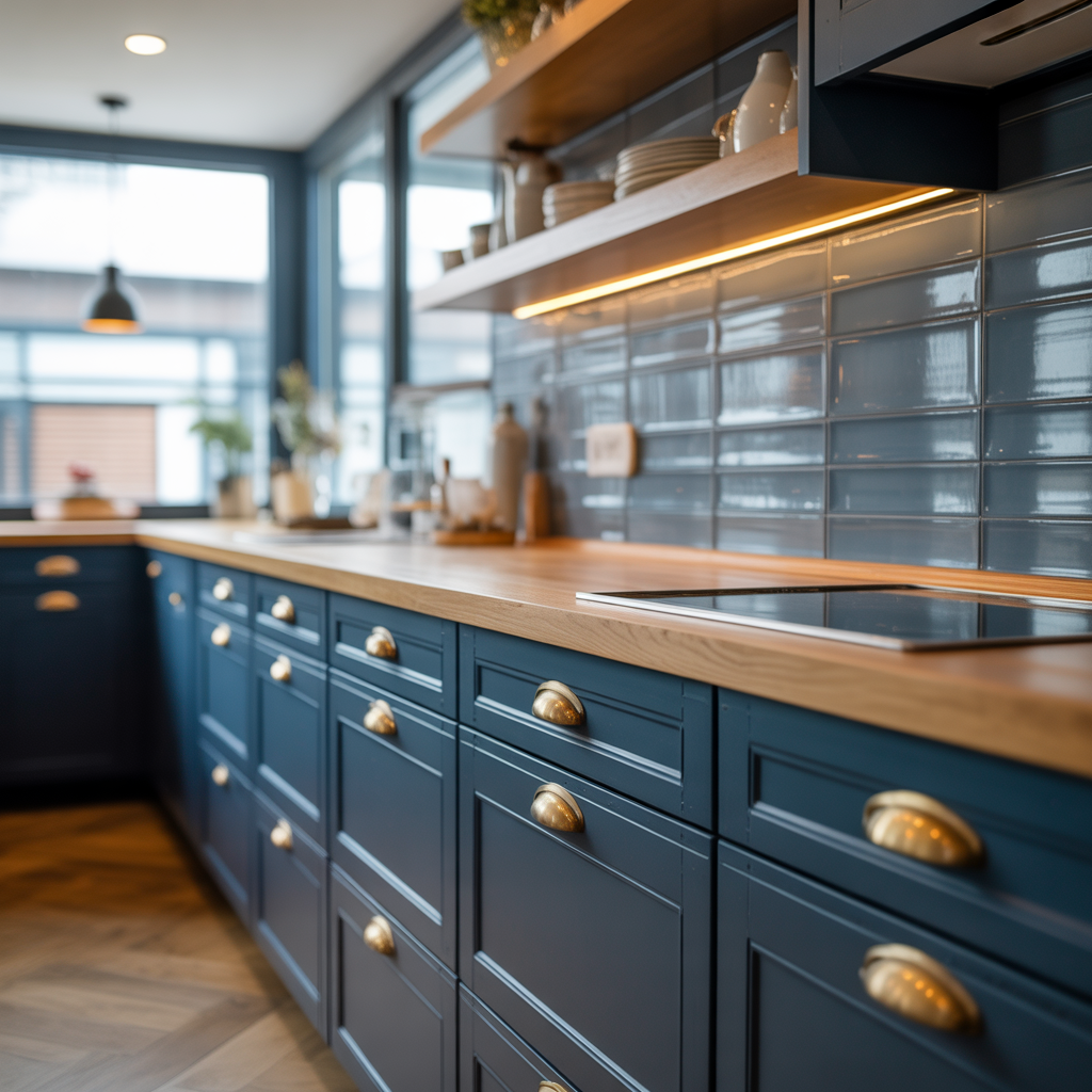 modern navy kitchen cabinet ideas