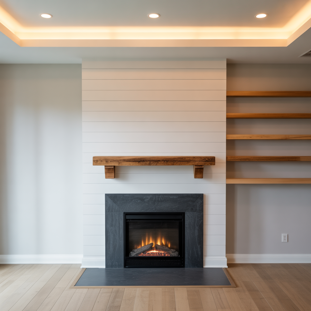 modern shiplap fireplace inspiration