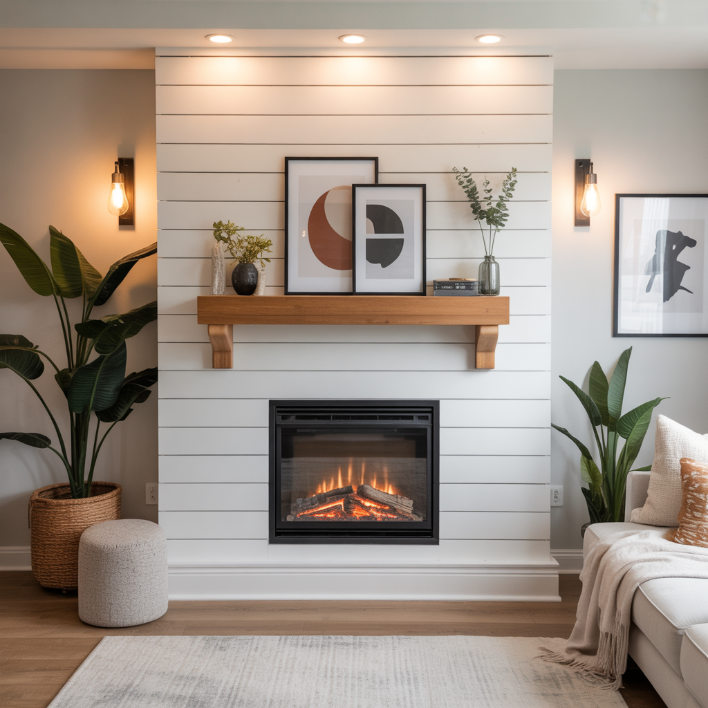 modern shiplap fireplace inspiration