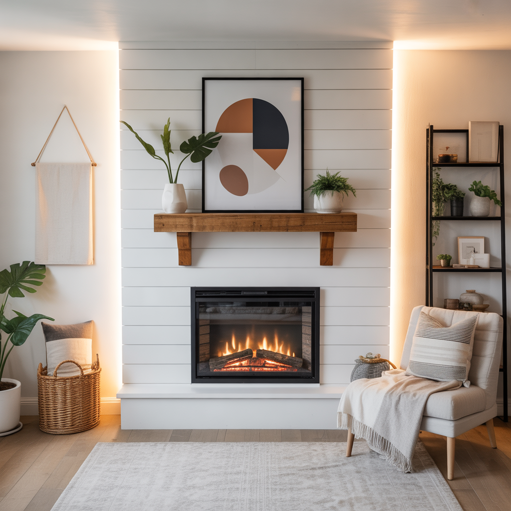 modern shiplap fireplace inspiration