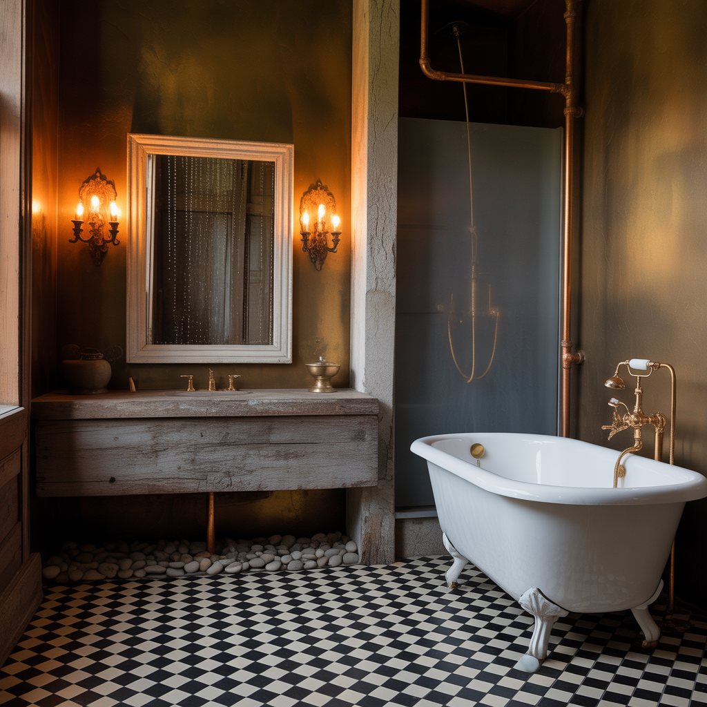 Moody Vintage Bathroom