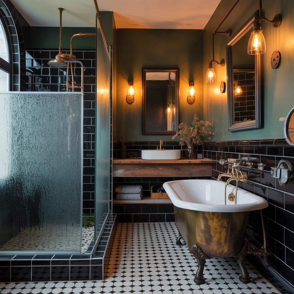 Moody Vintage Bathroom