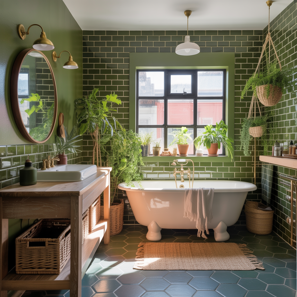 Olive Green Bathroom
