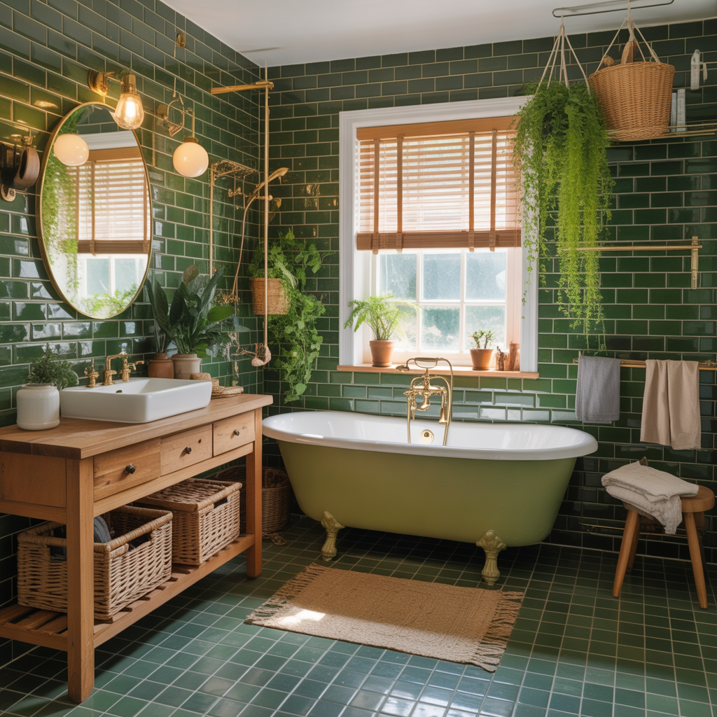 Olive Green Bathroom