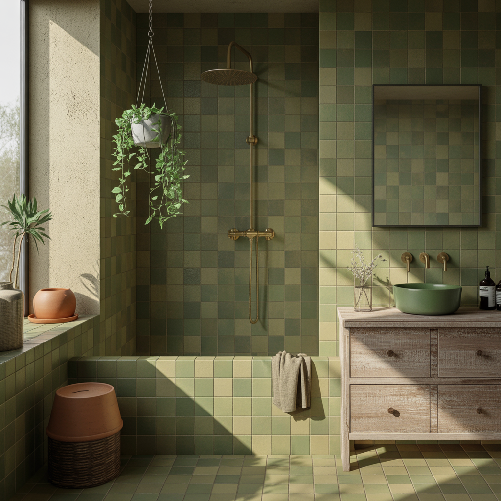Olive Green Bathroom