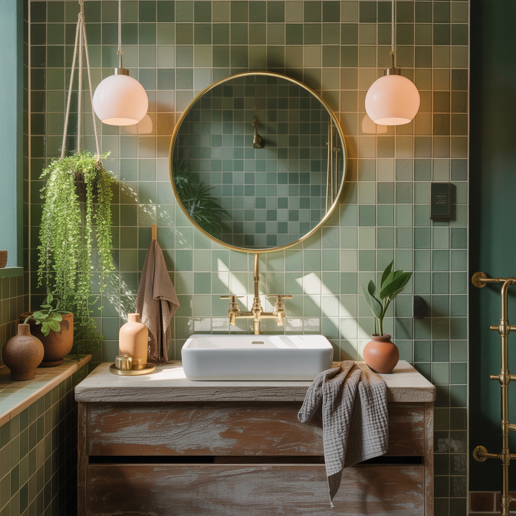 Olive Green Bathroom