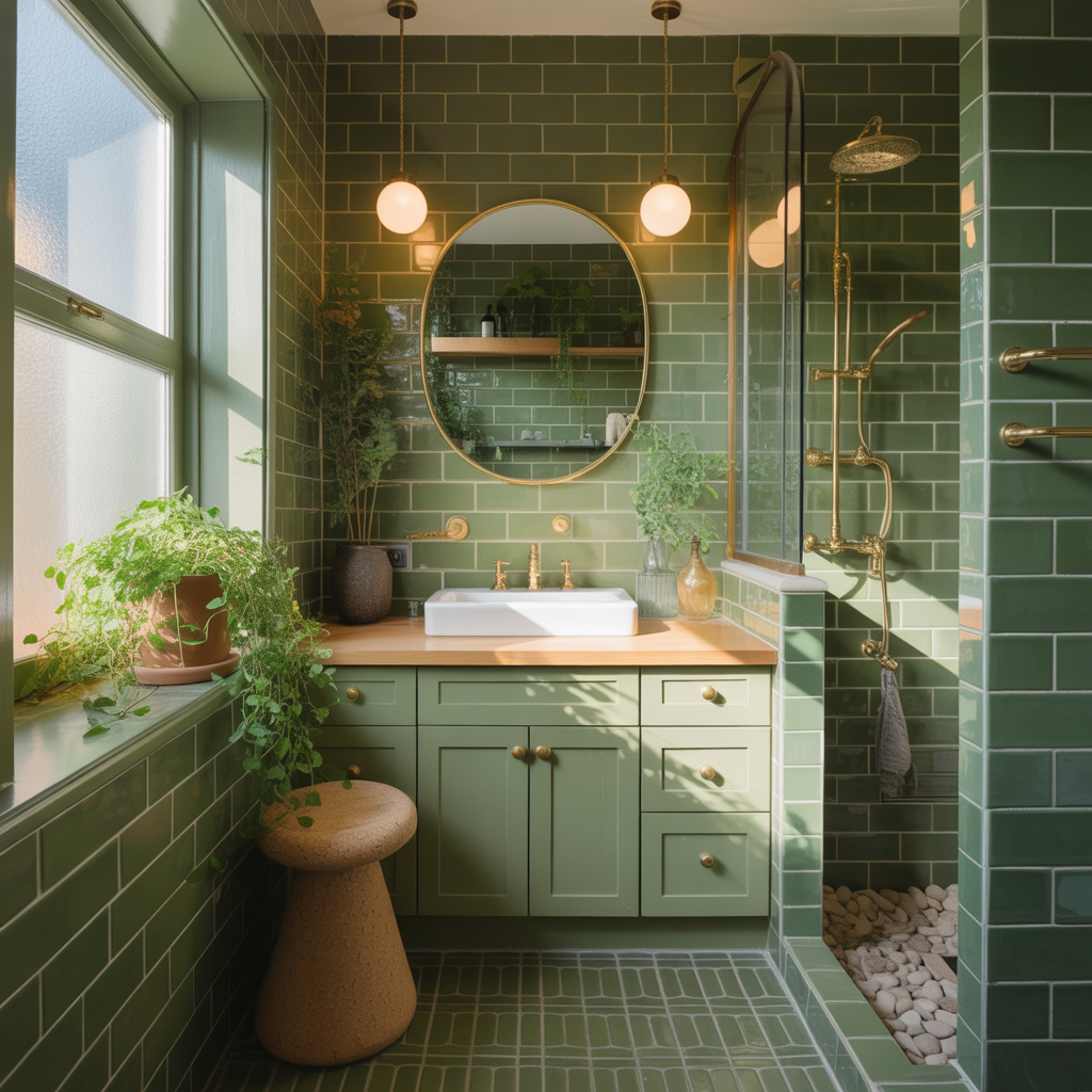 Olive Green Bathroom
