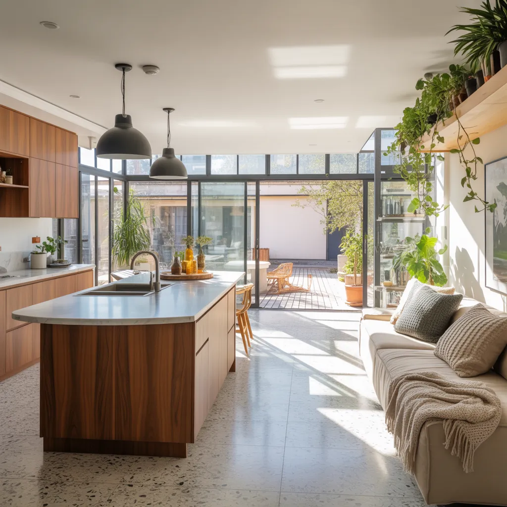open plan kitchen living room