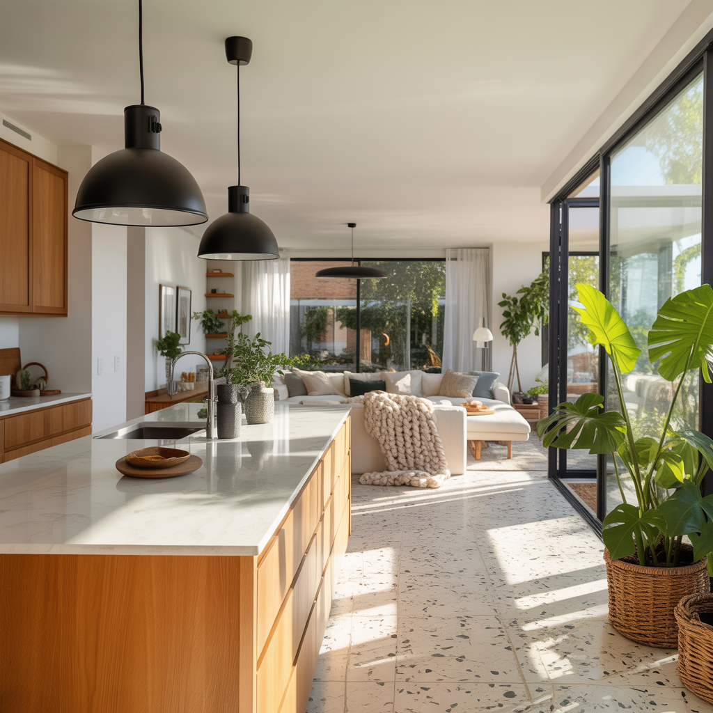 open plan kitchen living room