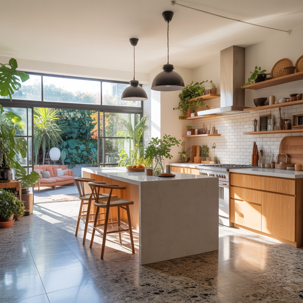 open plan kitchen living room