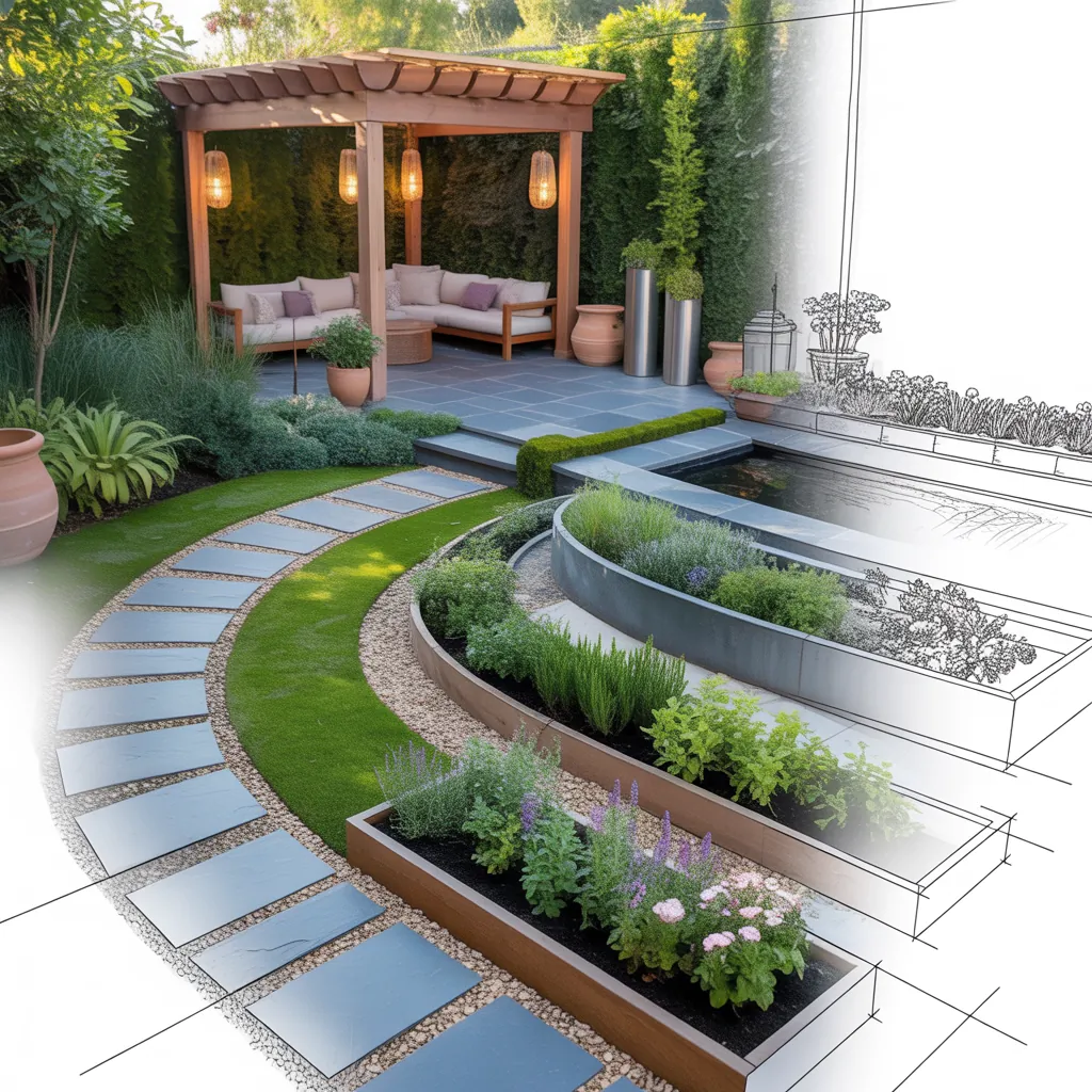 outdoor garden schemes layout