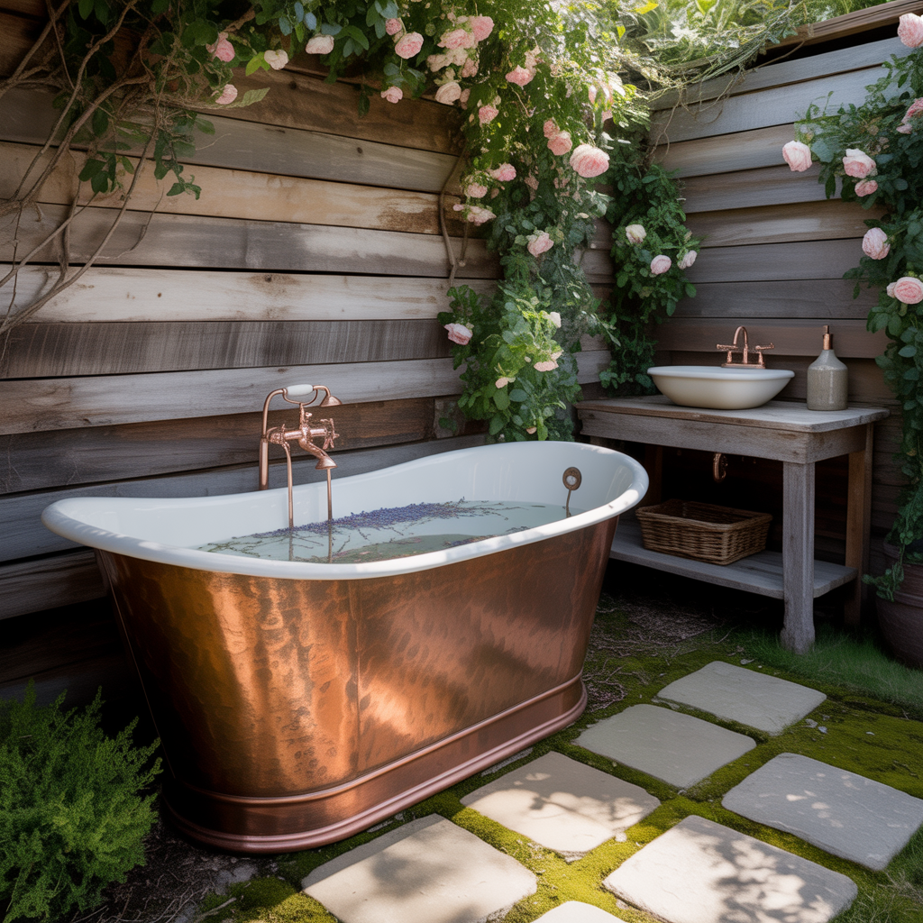 outdoor rustic bathroom inspirations