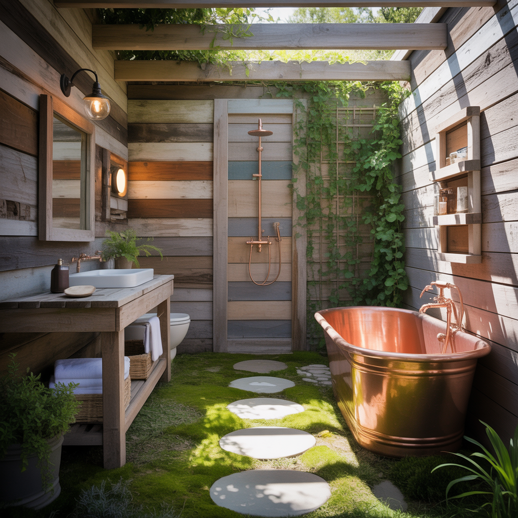 outdoor rustic bathroom inspirations