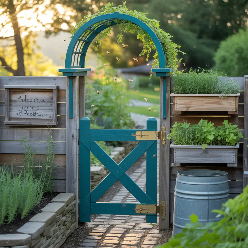 outdoor vegetable garden gate themes