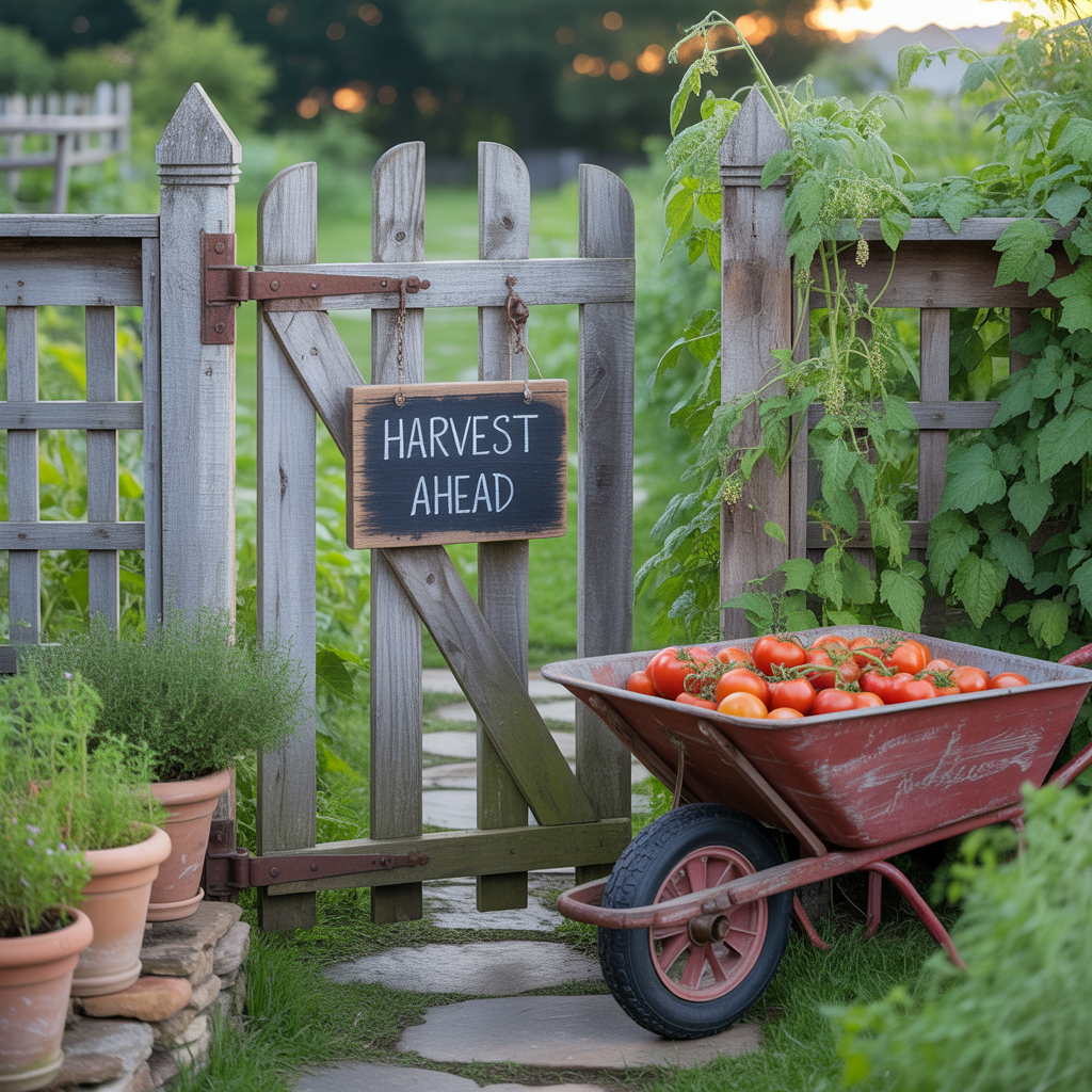 outdoor vegetable garden gate themes