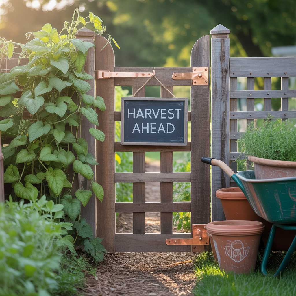 outdoor vegetable garden gate themes