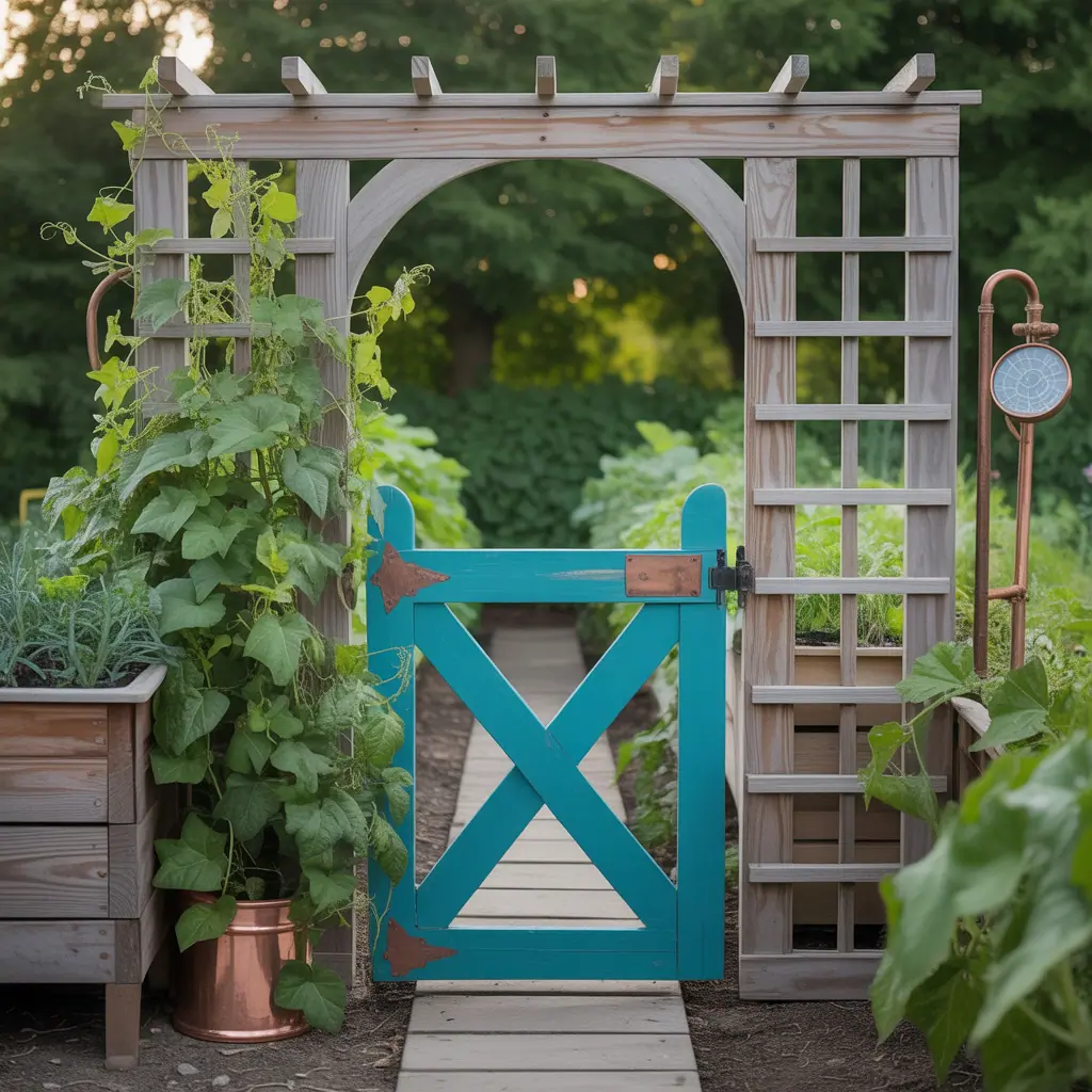 outdoor vegetable garden gate themes