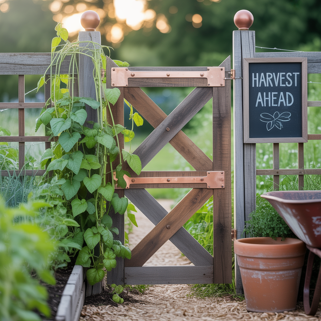 outdoor vegetable garden gate themes