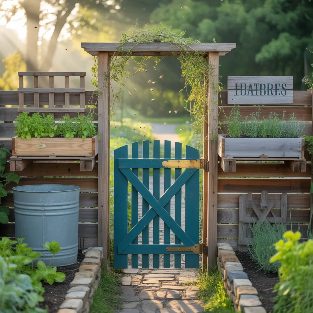 outdoor vegetable garden gate themes