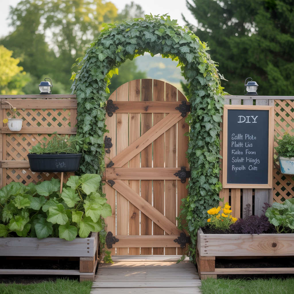 outdoor vegetable garden gate themes