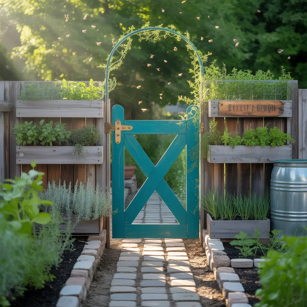 outdoor vegetable garden gate themes
