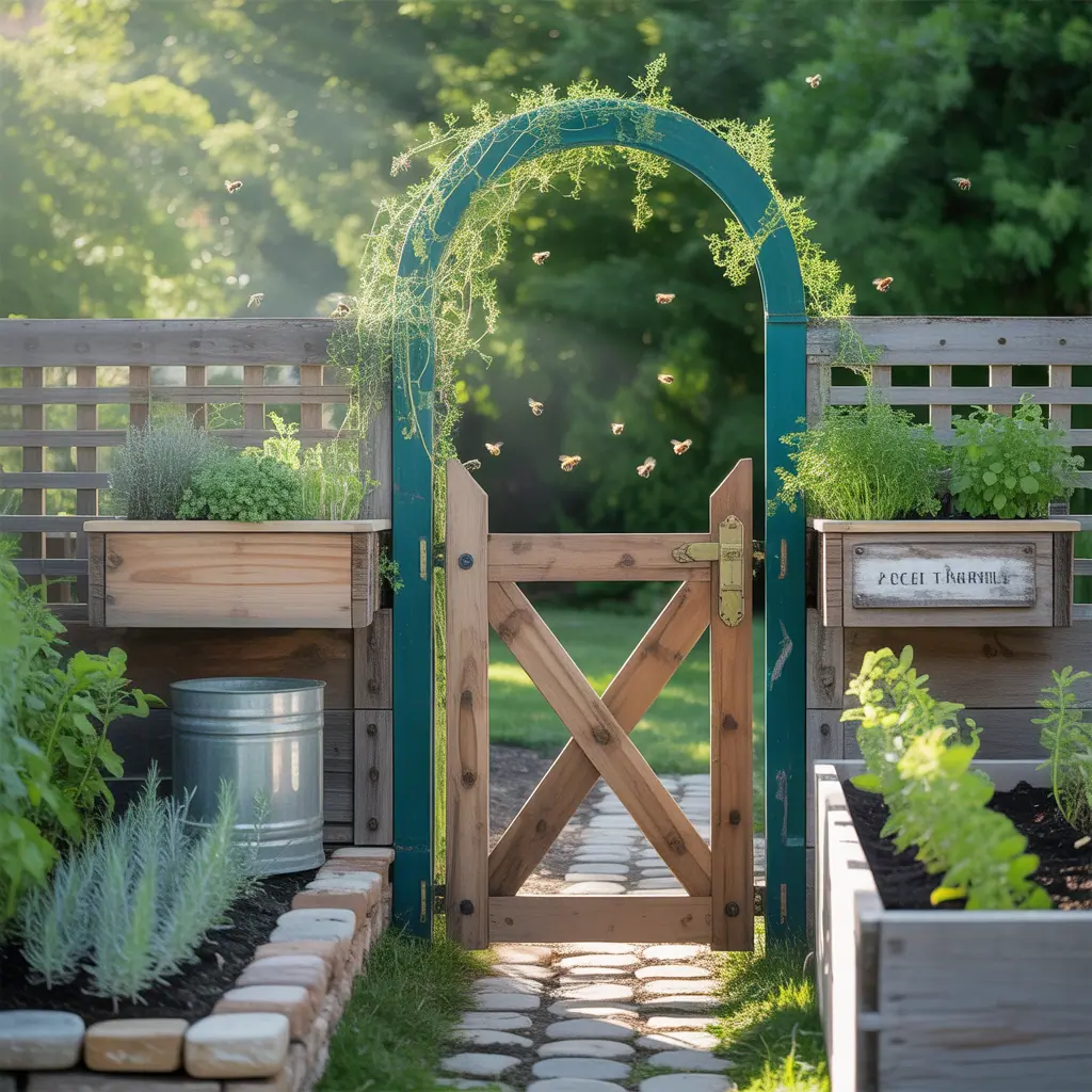 outdoor vegetable garden gate themes