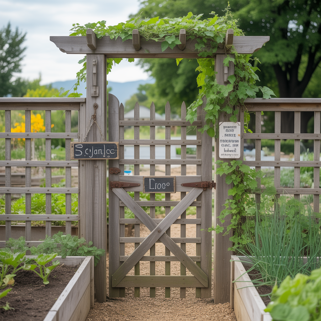 outdoor vegetable garden gate themes