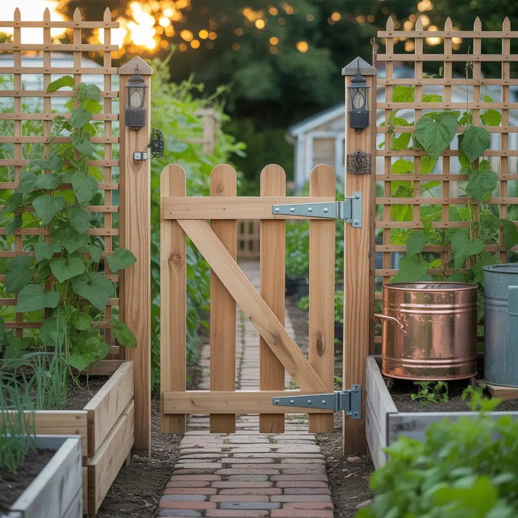 outdoor vegetable garden gate themes