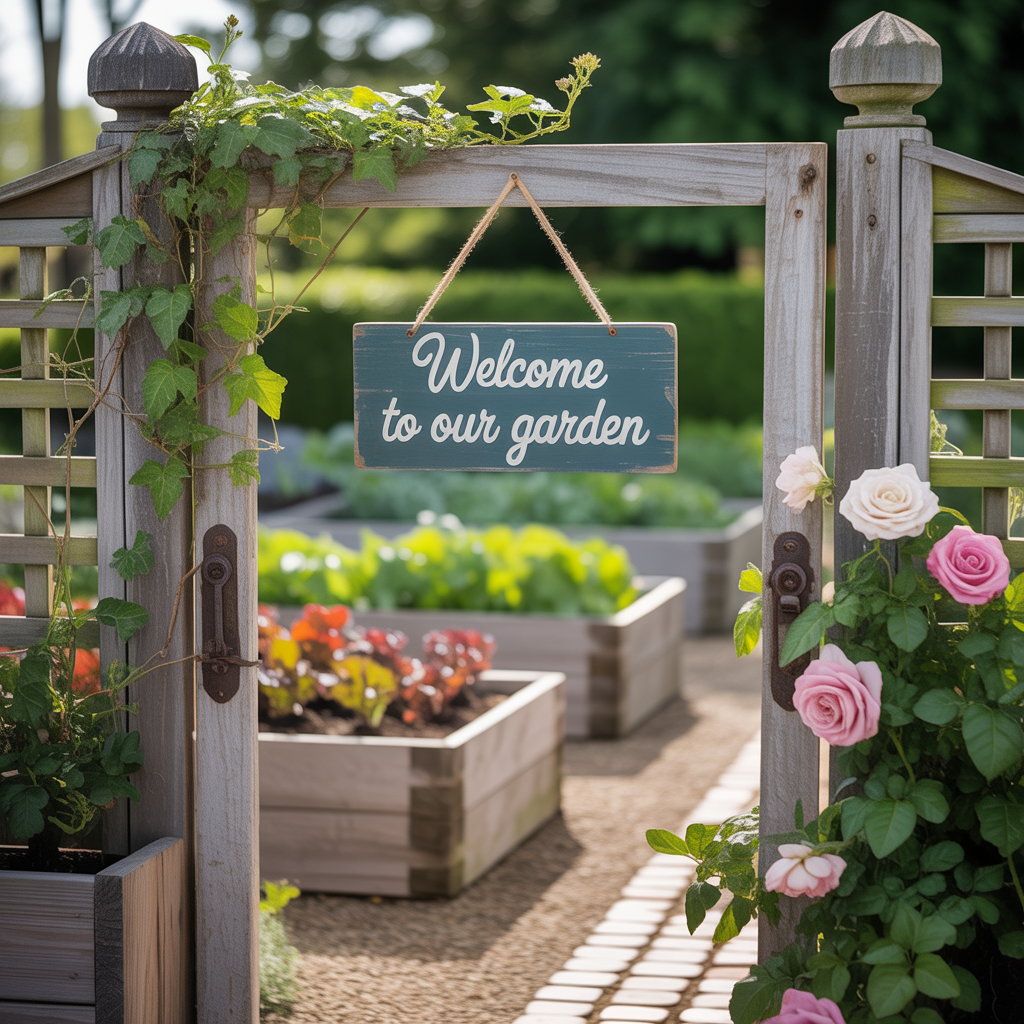 outdoor vegetable garden gate themes