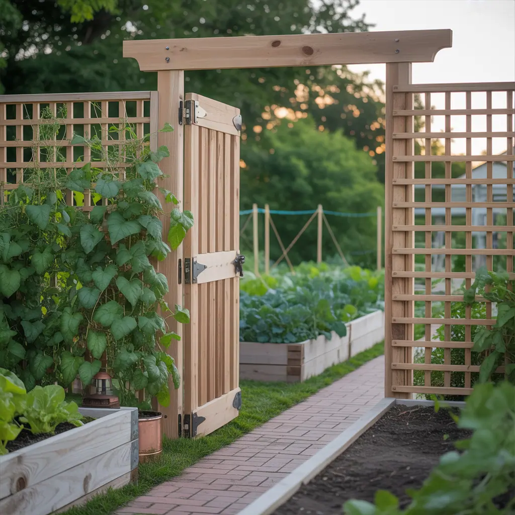 outdoor vegetable garden gate themes
