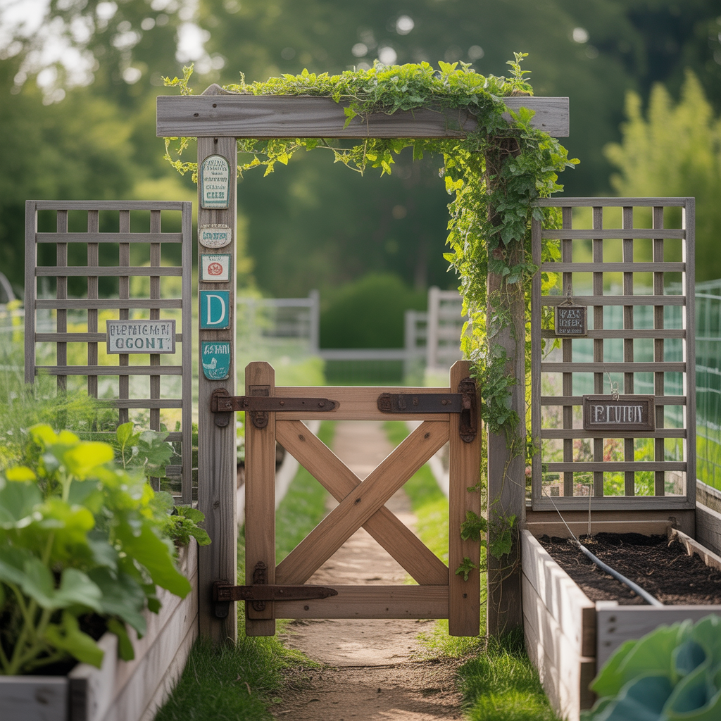 outdoor vegetable garden gate themes