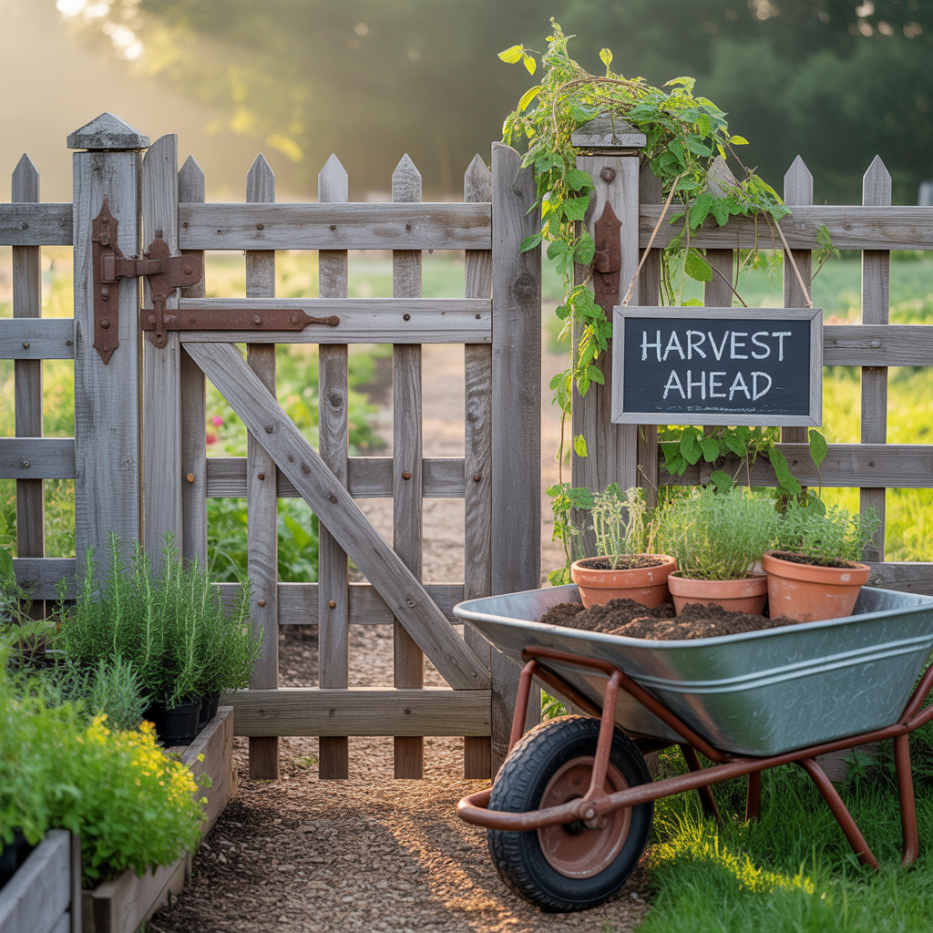 outdoor vegetable garden gate themes