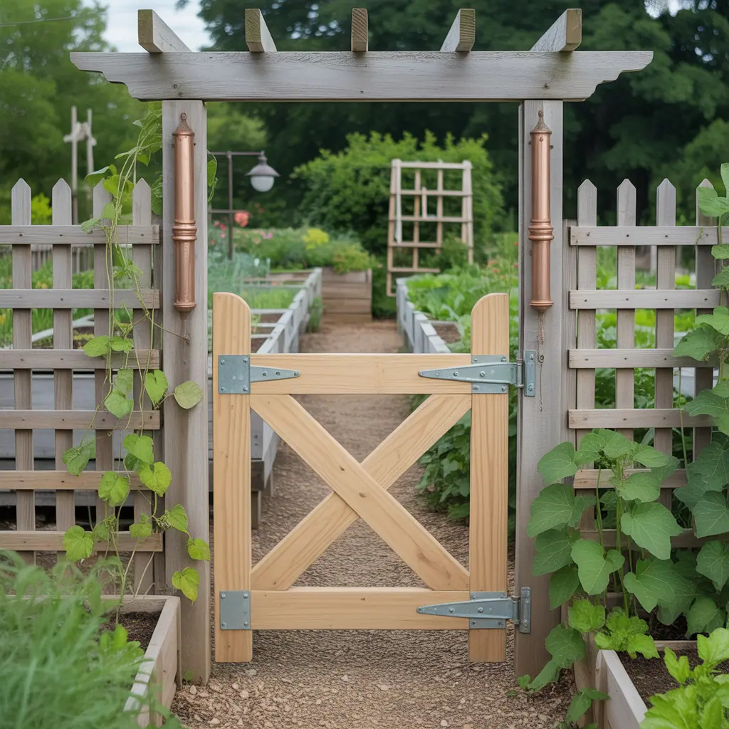 outdoor vegetable garden gate themes