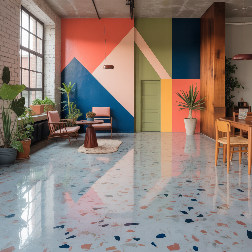 paint ideas for indoor concrete floor