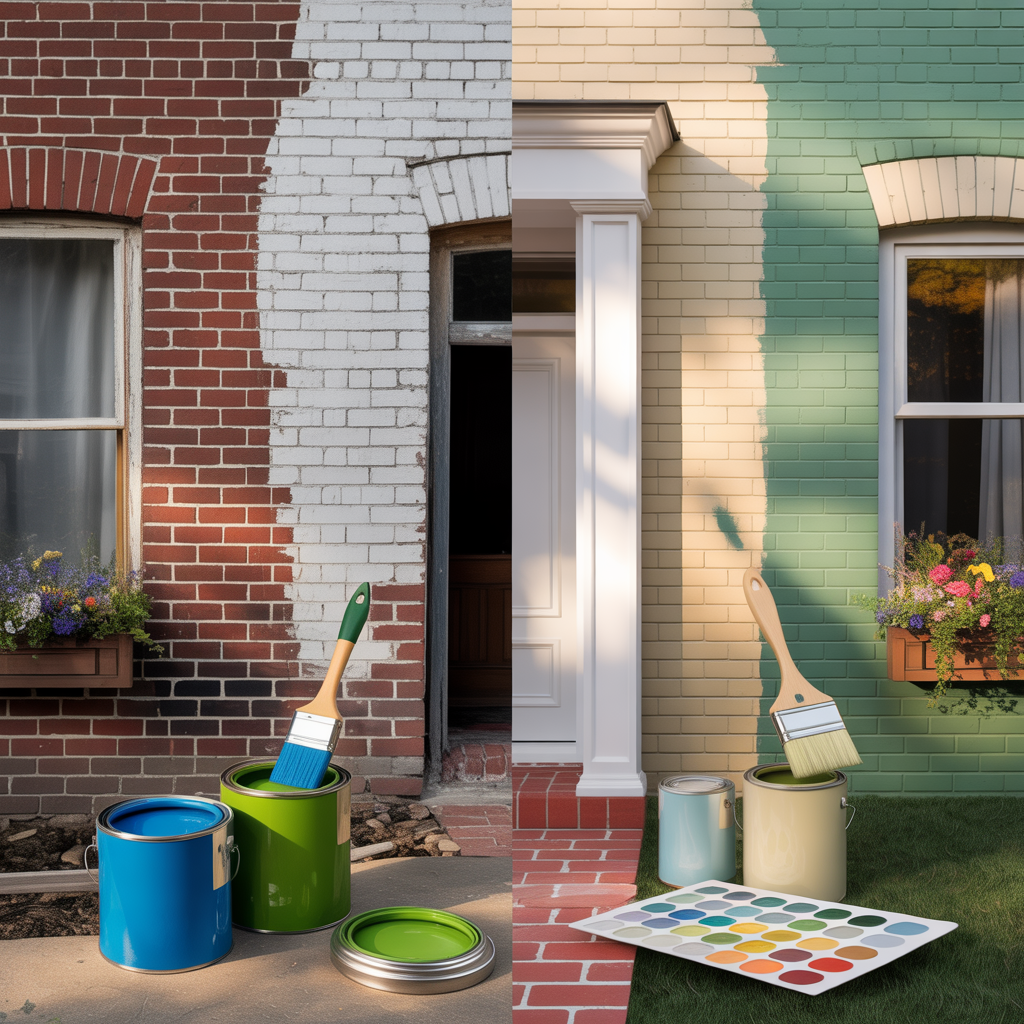 painted brick houses before and after ideas