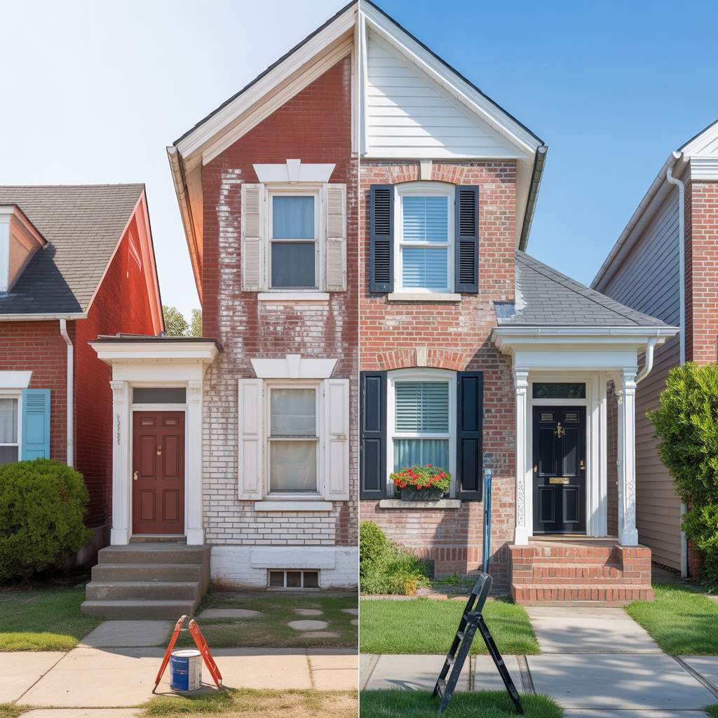 painted brick houses before and after ideas