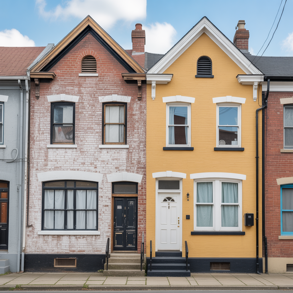 painted brick houses before and after ideas