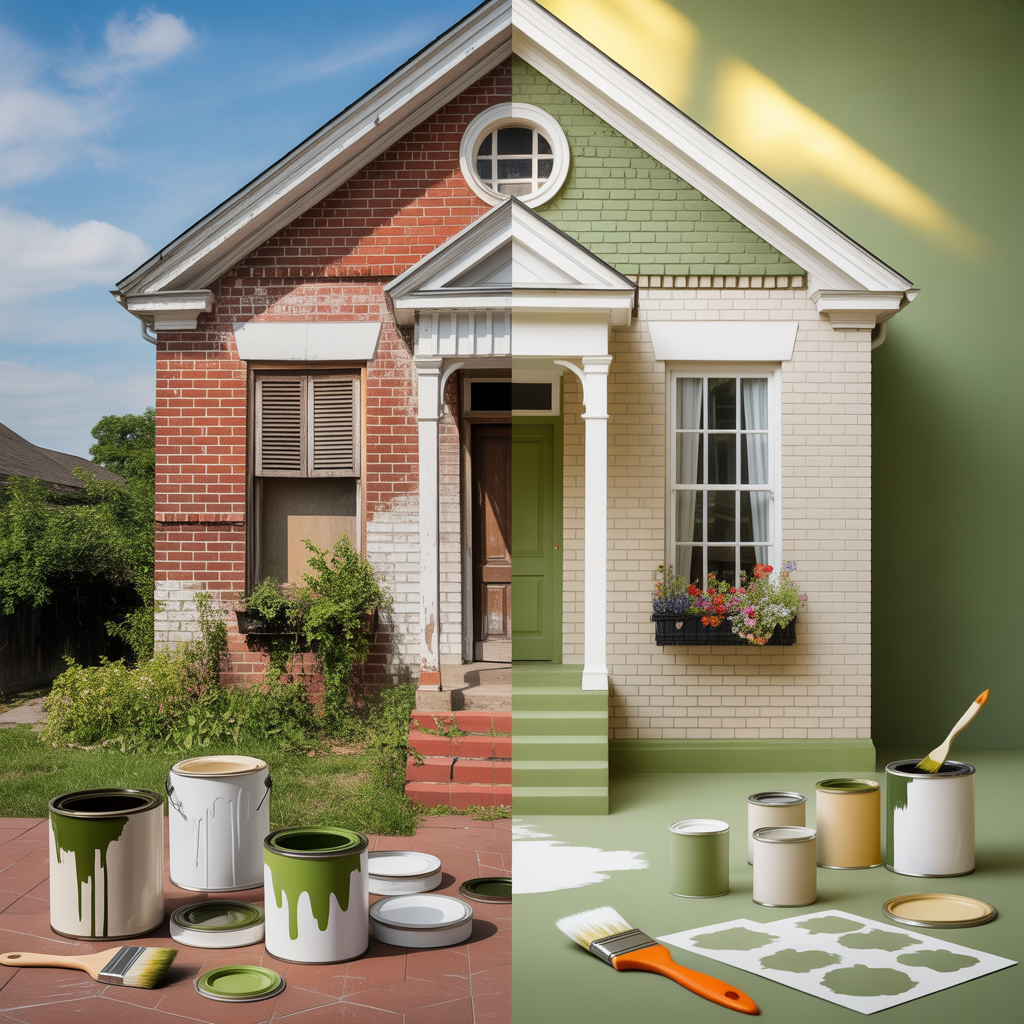 painted brick houses before and after ideas