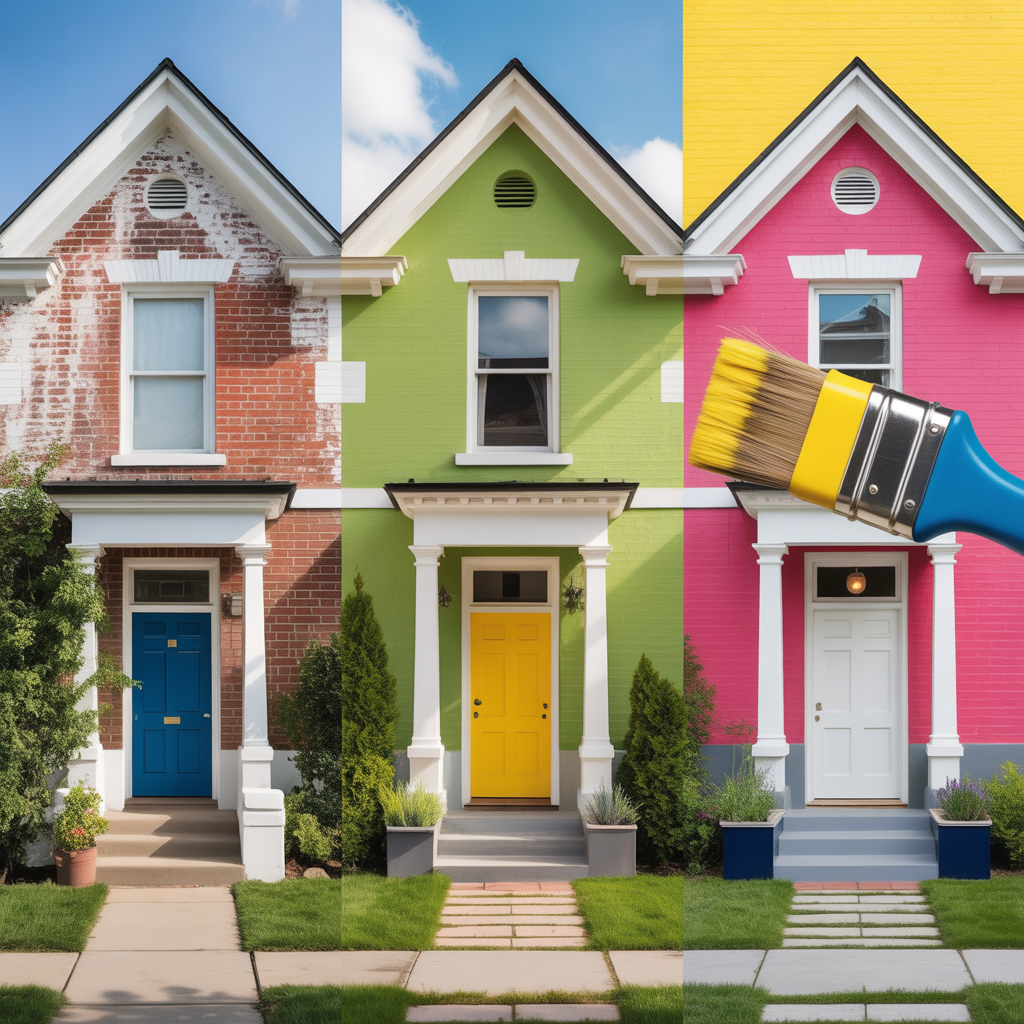 painted brick houses before and after ideas