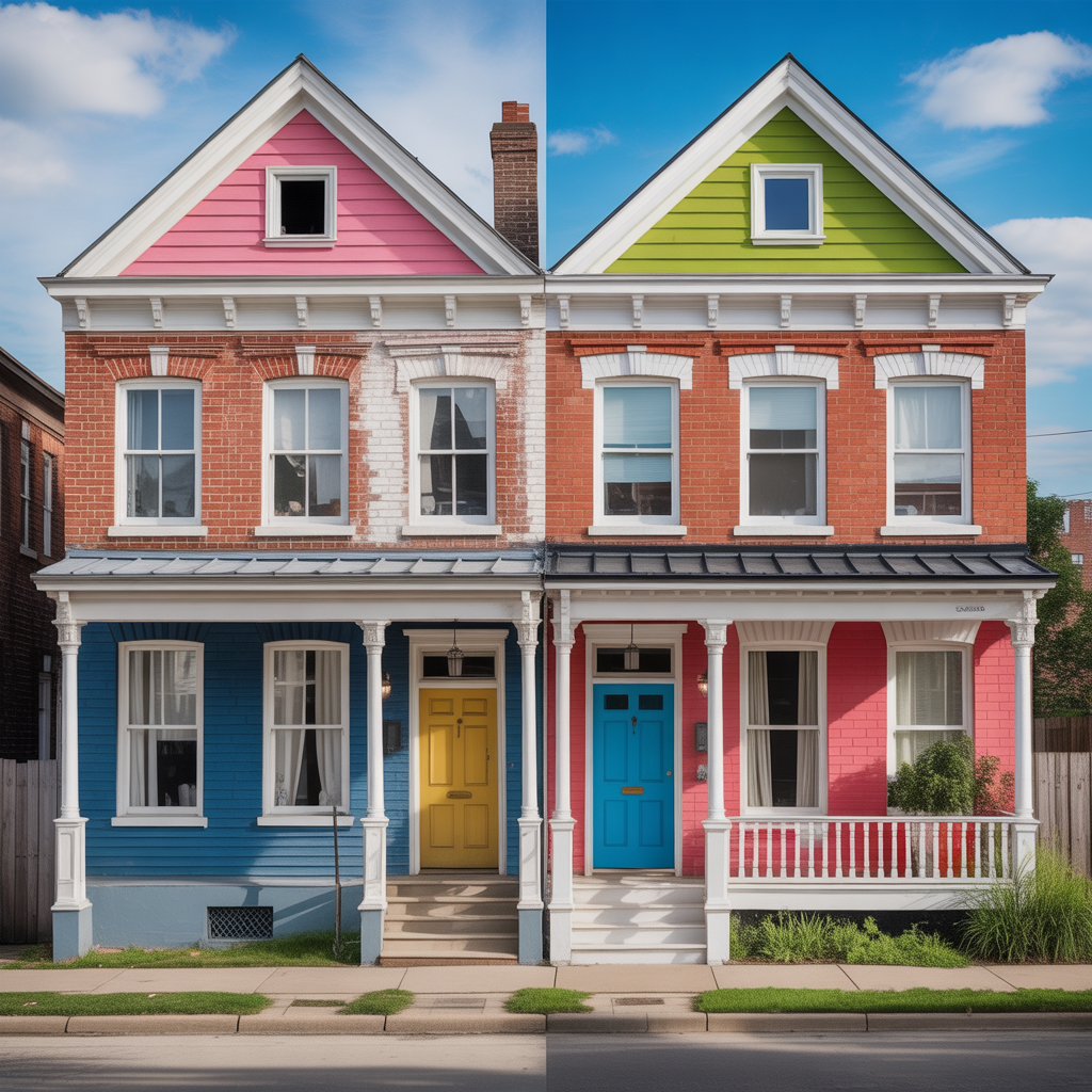 painted brick houses before and after ideas