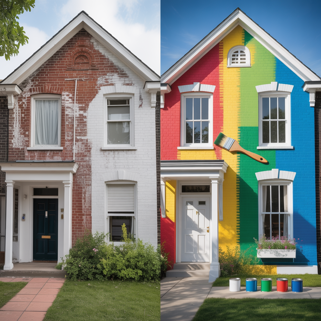 painted brick houses before and after ideas