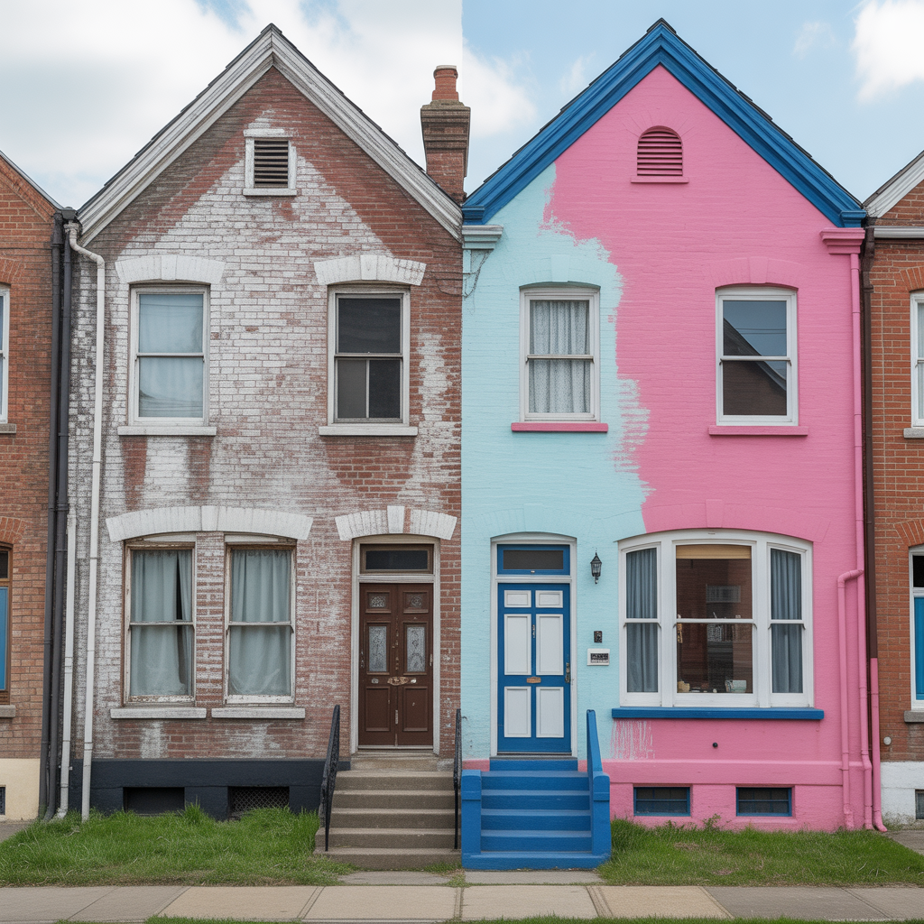 painted brick houses before and after ideas