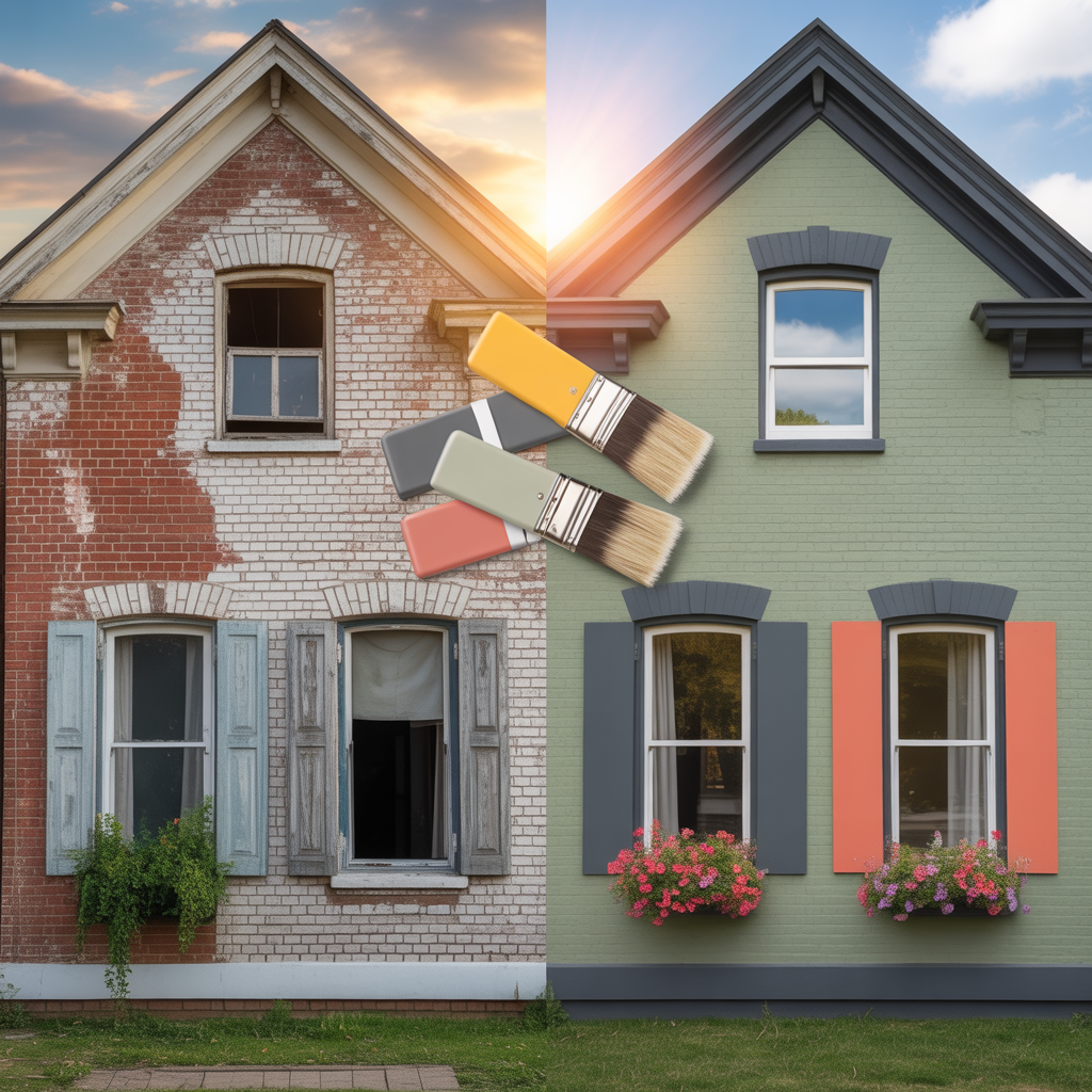 painted brick houses before and after ideas