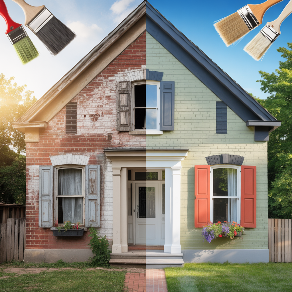 painted brick houses before and after ideas